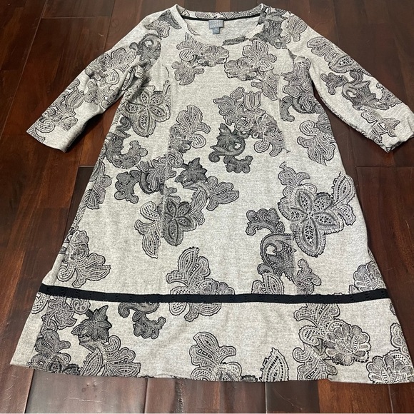 Rabbit Rabbit Rabbit Designs Paisley Print Gray And Black Dress Womens Size 12 - Picture 2 of 7